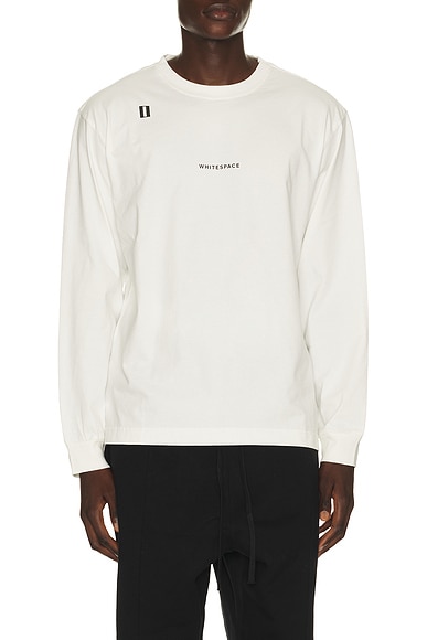 Whitespace Premium Graphic Long Sleeve Tee in Whisper White - White. M also in S, L, XL/1X, XXL/2X