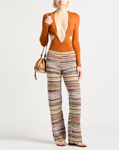 Woman Pants Sand Size 10 Viscose, Metallic fiber, Elastane, Polyamide
