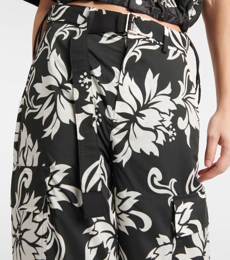High-rise floral wide-leg pants