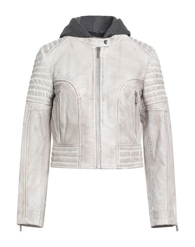 Woman Jacket Light grey Size L Sheepskin