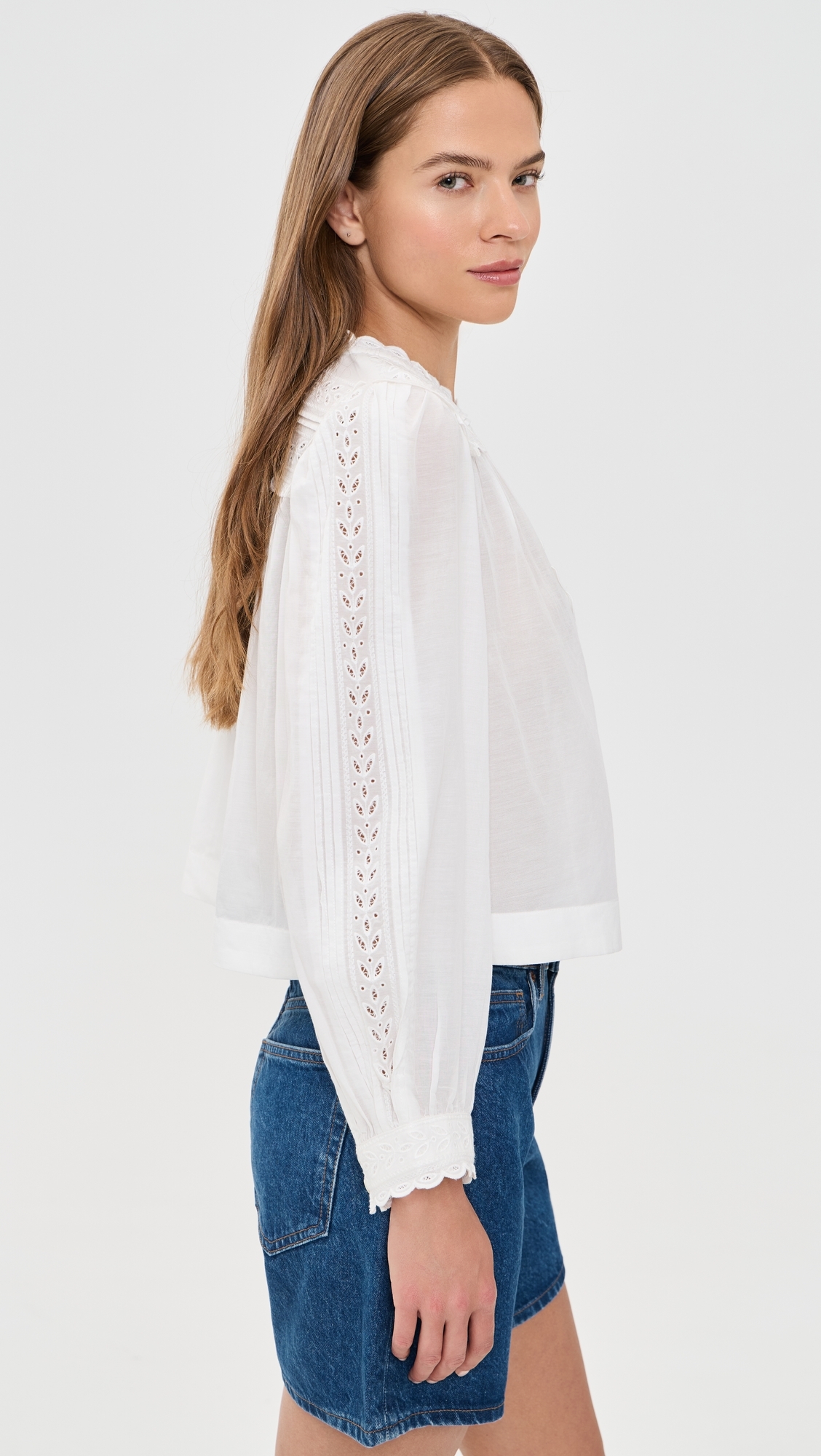 Eliza Eyelet Top White