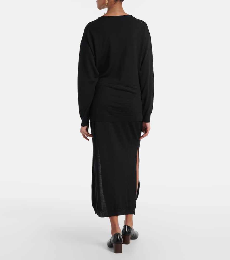Belted sweater dress