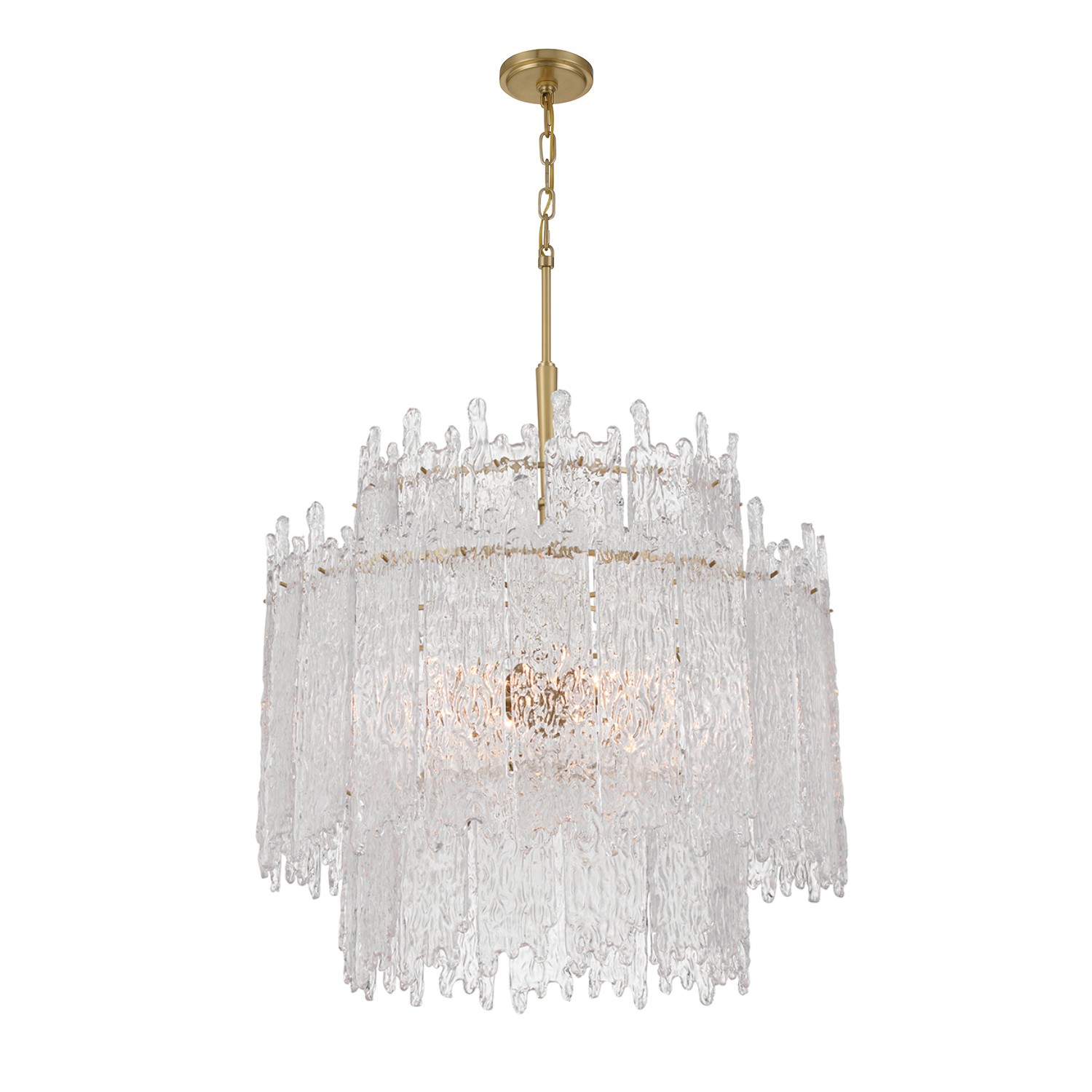 Aged Brass Chandelier from the Ackerly Collection