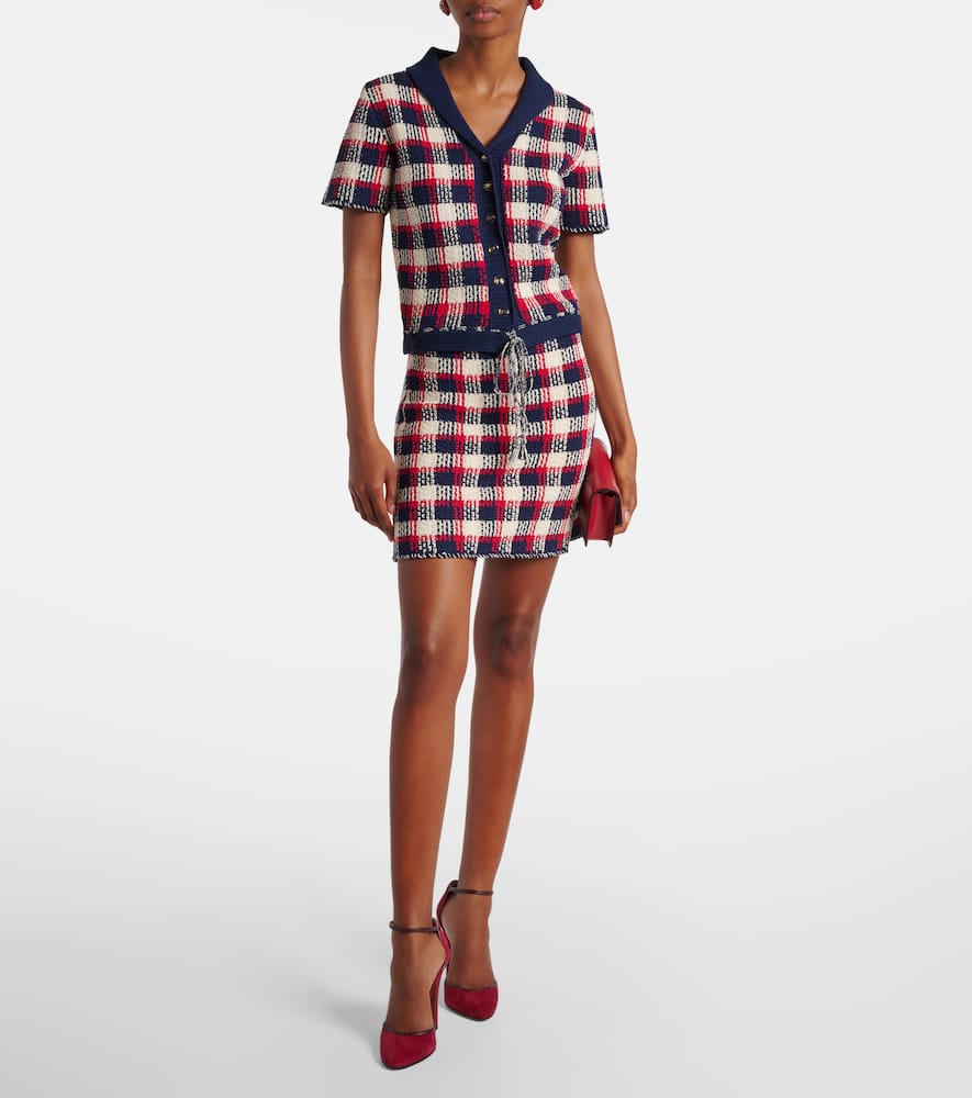 Checked cotton miniskirt