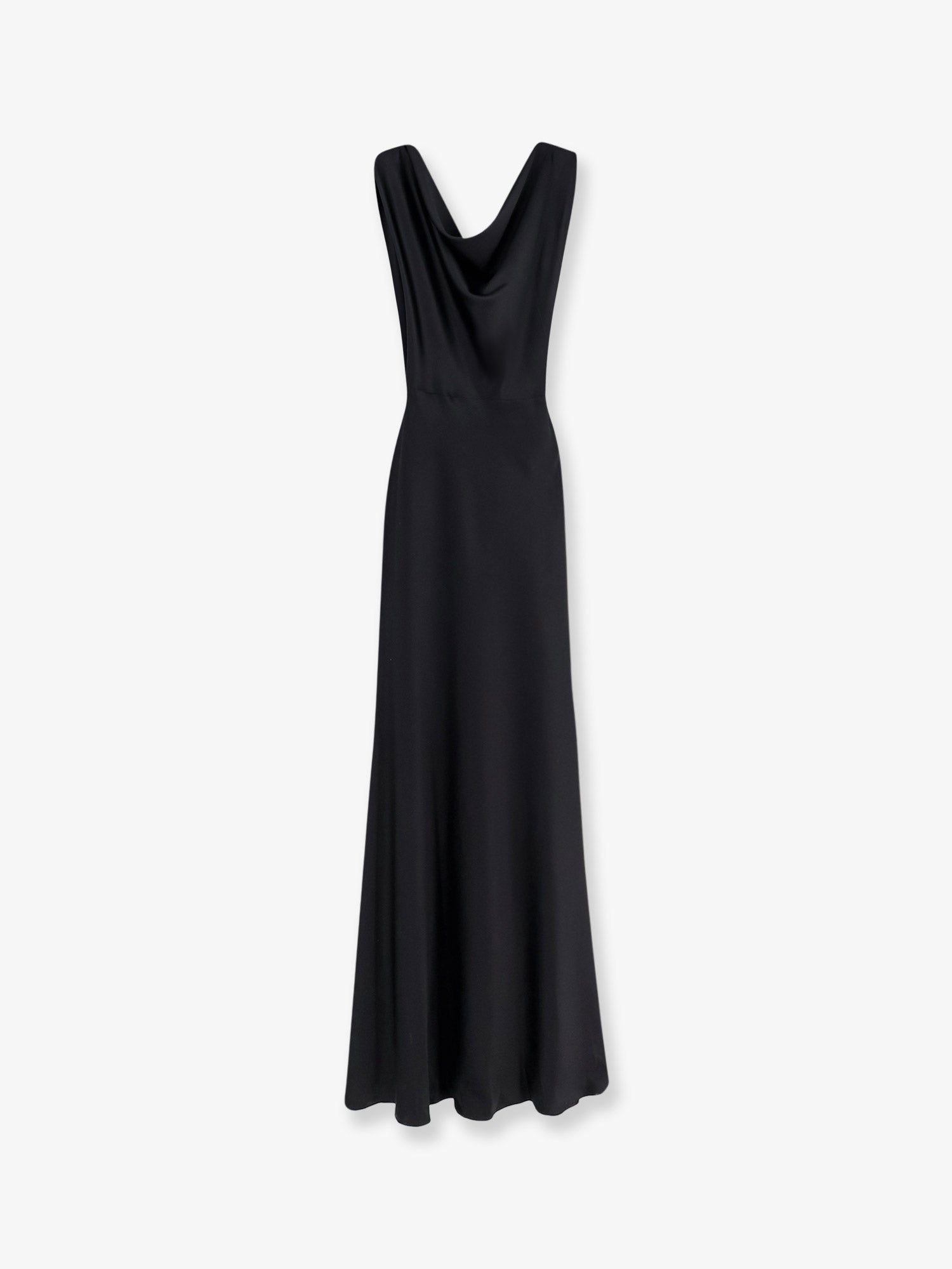 Satin Evening Dress — Black