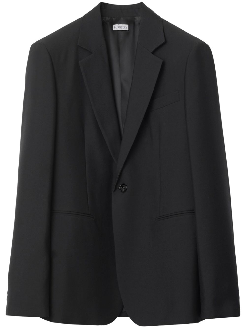 Single-breasted wool blazer - Black
