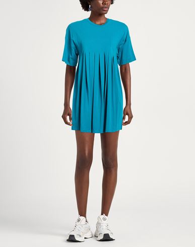 Woman Mini dress Turquoise Size 2 Cotton, Elastane