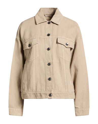 Woman Jacket Beige Size 2 Cotton, Linen, Brass