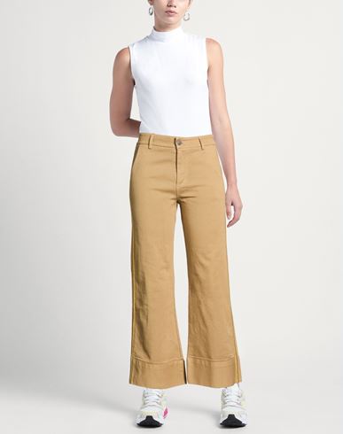Woman Pants Khaki Size 6 Cotton, Elastane