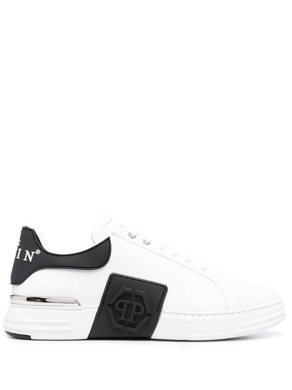 Logo-embossed low-top sneaker - White
