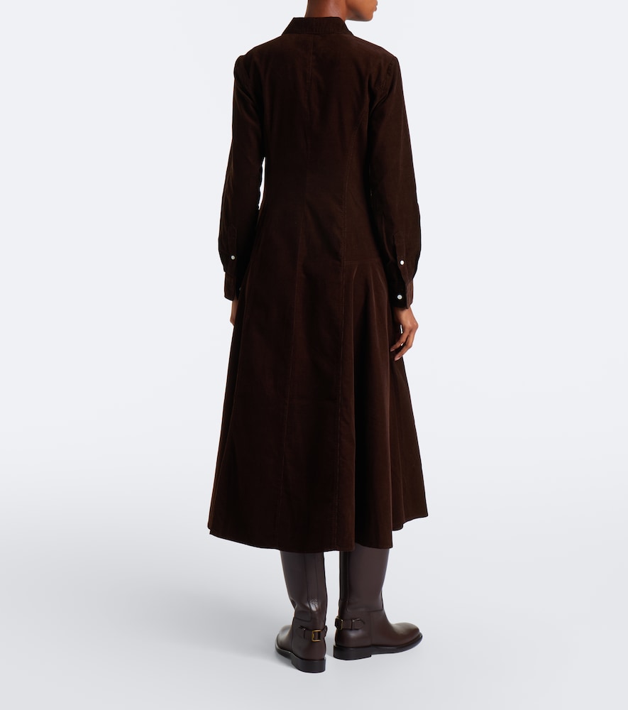 Cotton corduroy midi dress