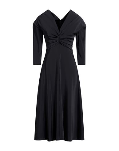 Woman Midi dress Black Size 8 Silk, Elastane