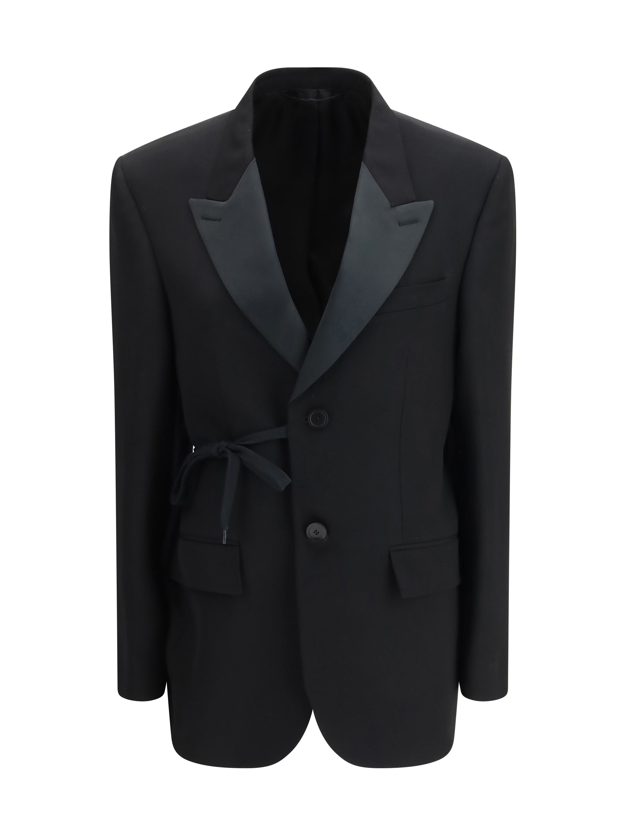 Wrap Tailored Blazer — Black