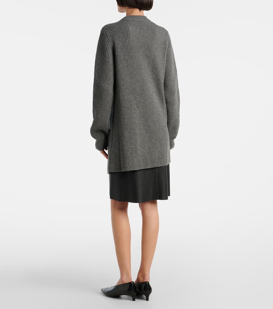 Ribbed-knit wool sweater
