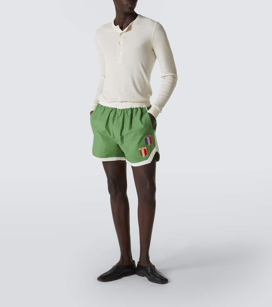 Euro appliqué cotton shorts