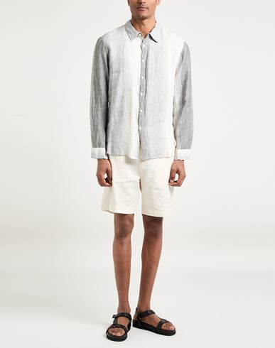Man Shirt Light grey Size L Linen