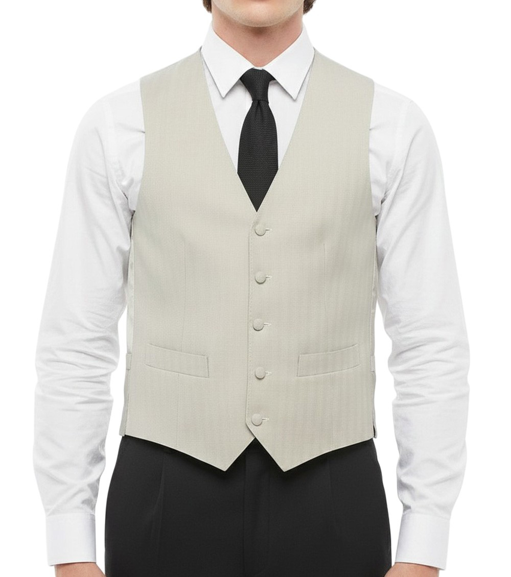 Light Grey Solid Waistcoat