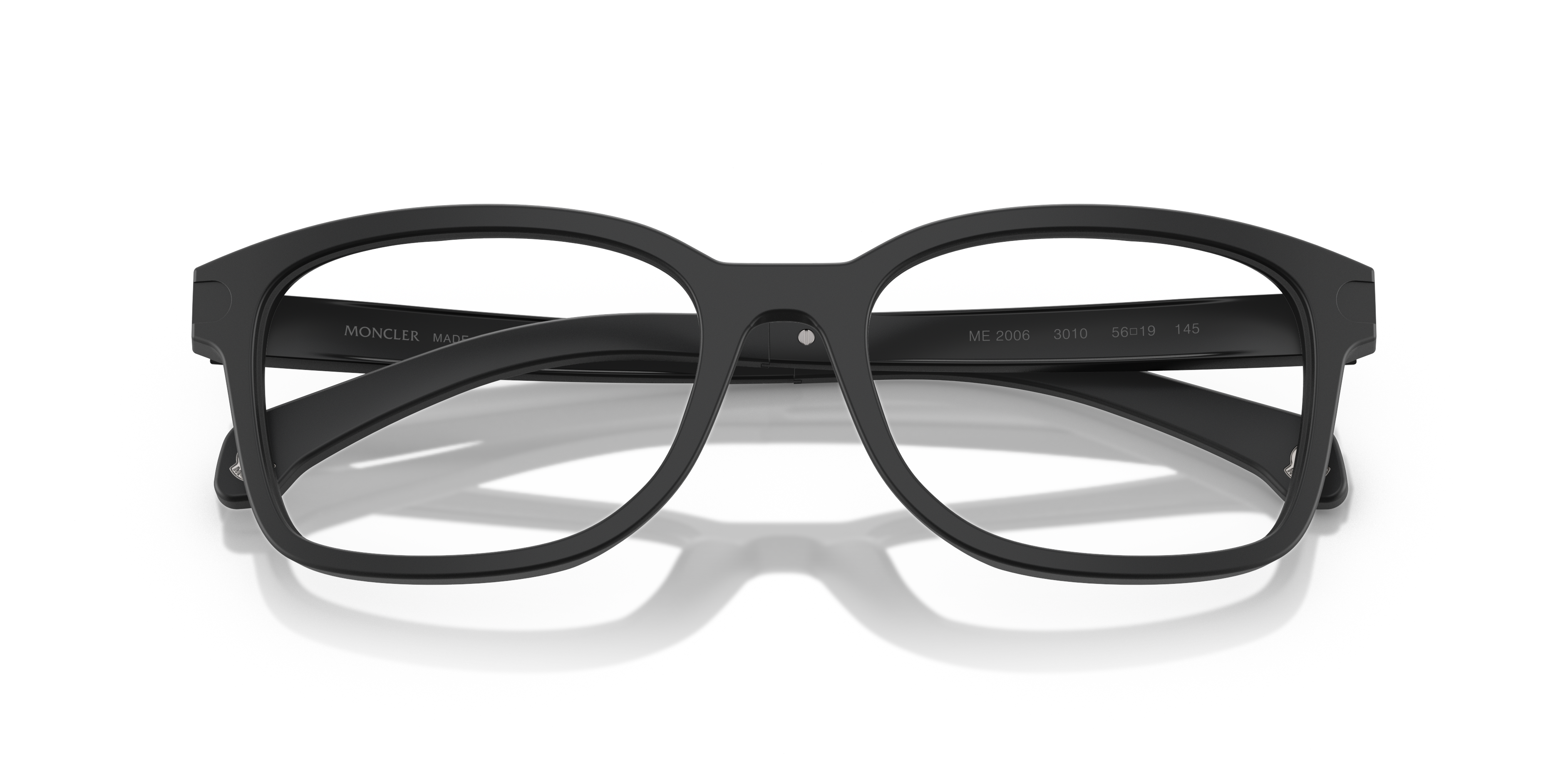 Moncler Unisex Moncler ME2006 3010 Optical frames Acetate Black Transparent Pillow Norma