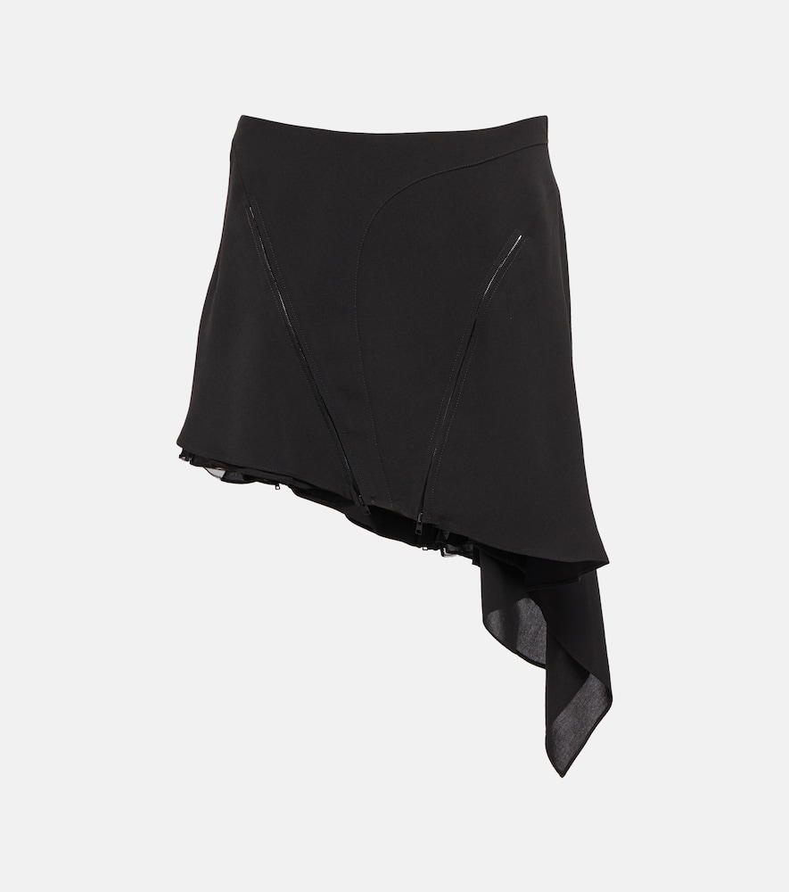 Asymmetrical high-rise miniskirt