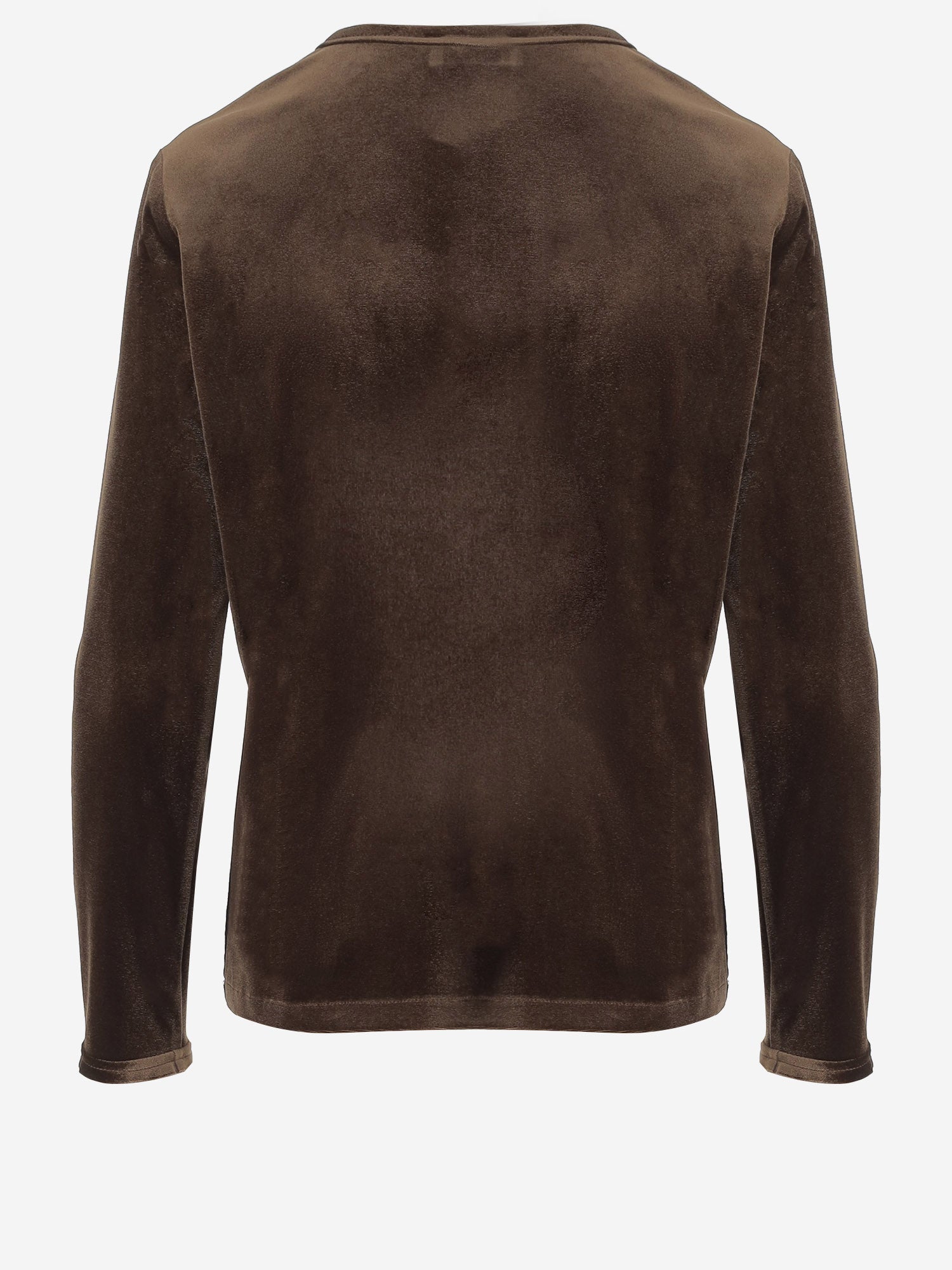 Stretch Velvet Sweater — Brown