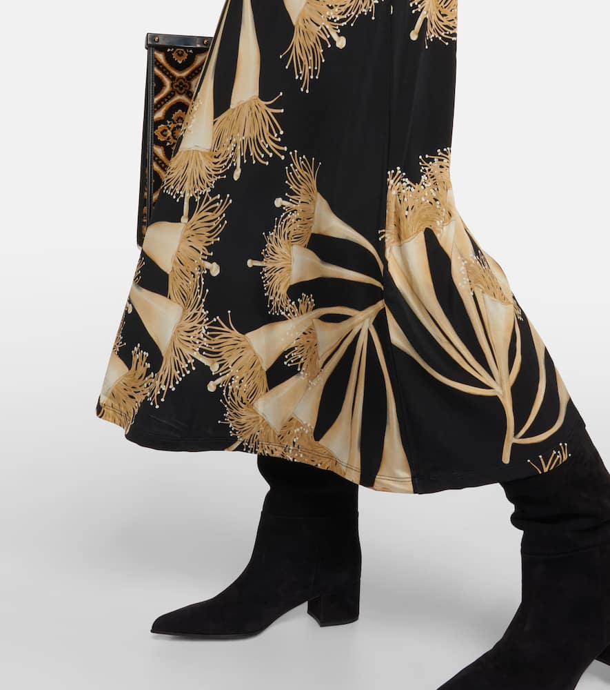 Halterneck jersey midi dress