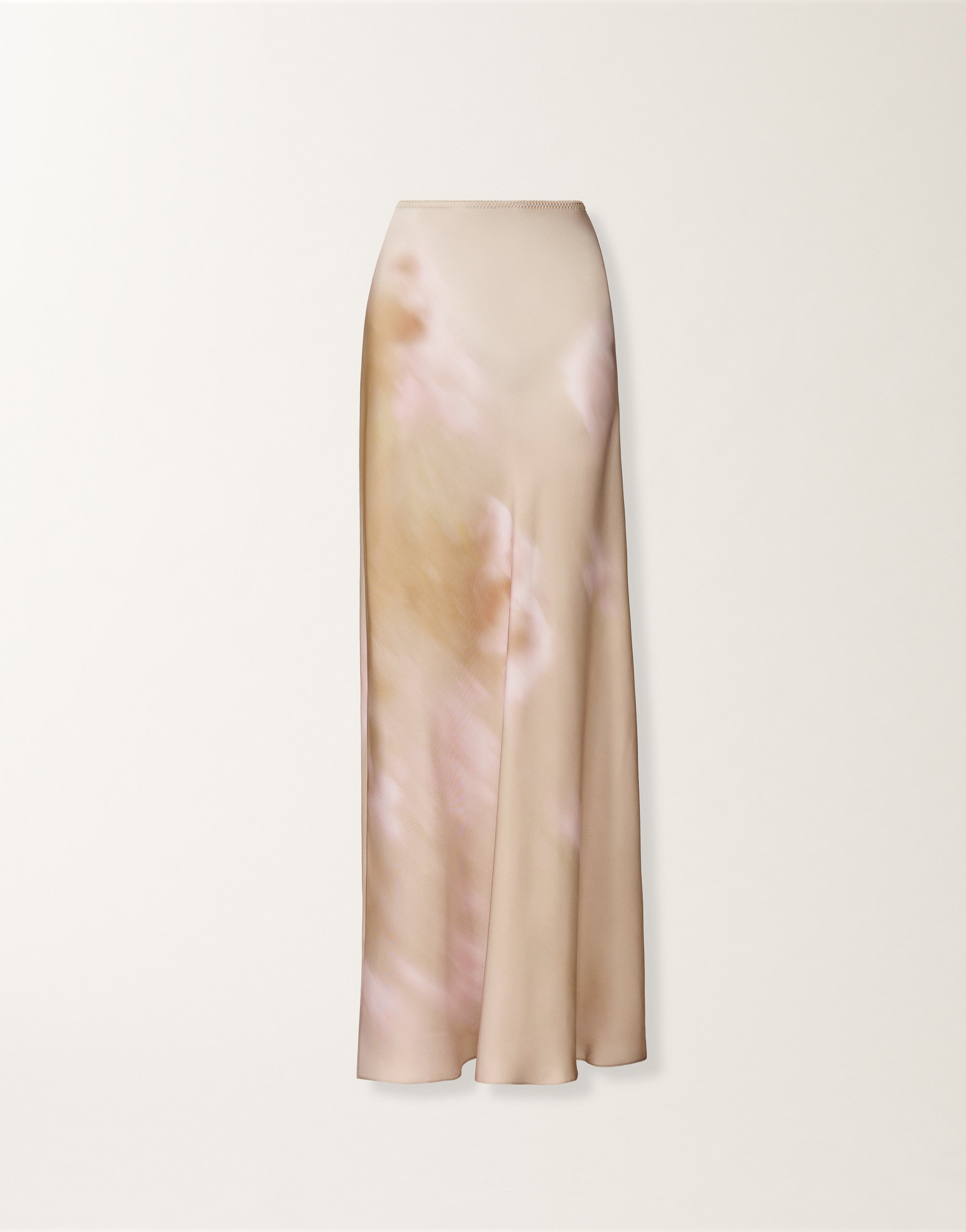 Printed silk twill skirt, memento rosae