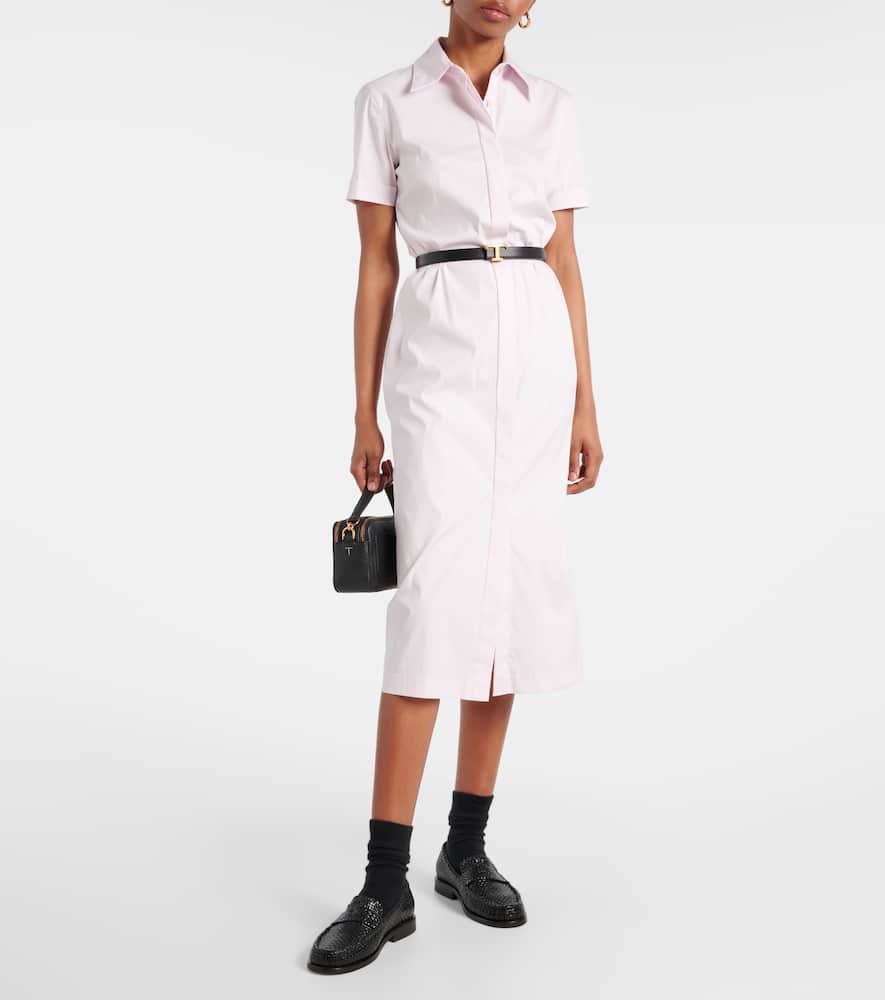 Cotton-blend shirt dress