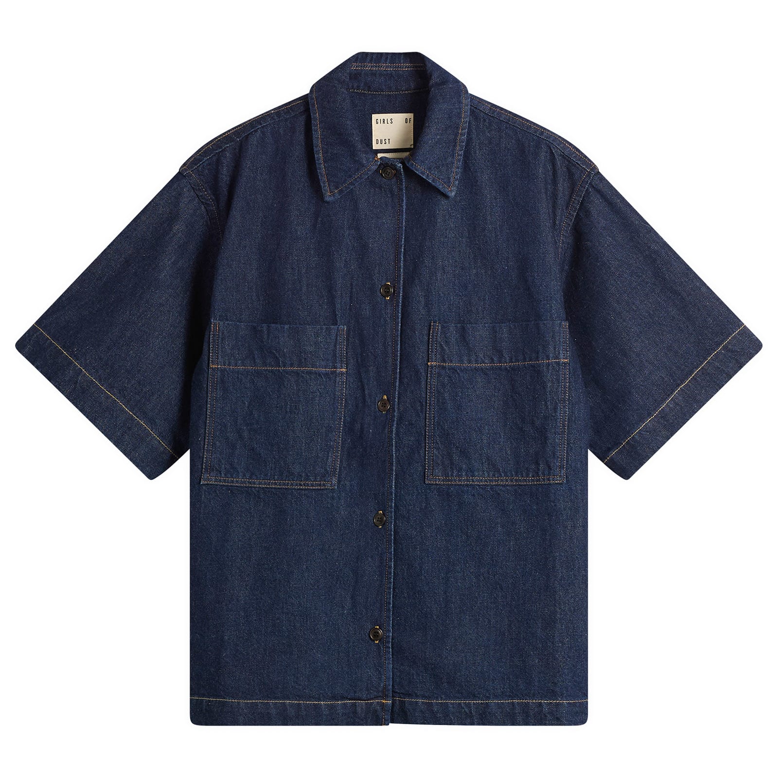 Women's Okinawa Denim Short Sleeve Shirt Blue
