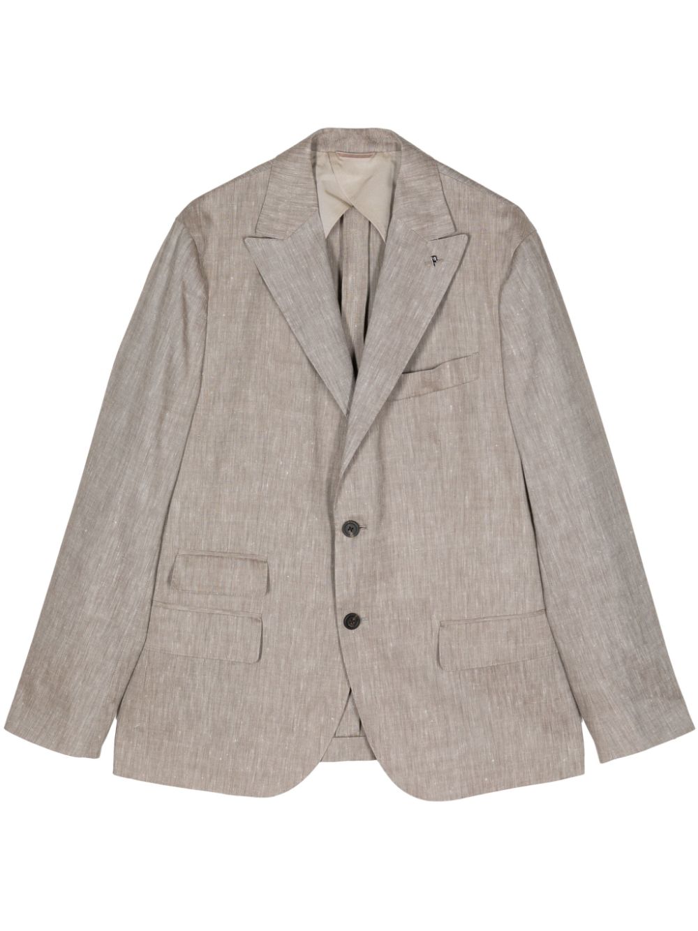 Notched-lapels single-breasted blazer - Brown