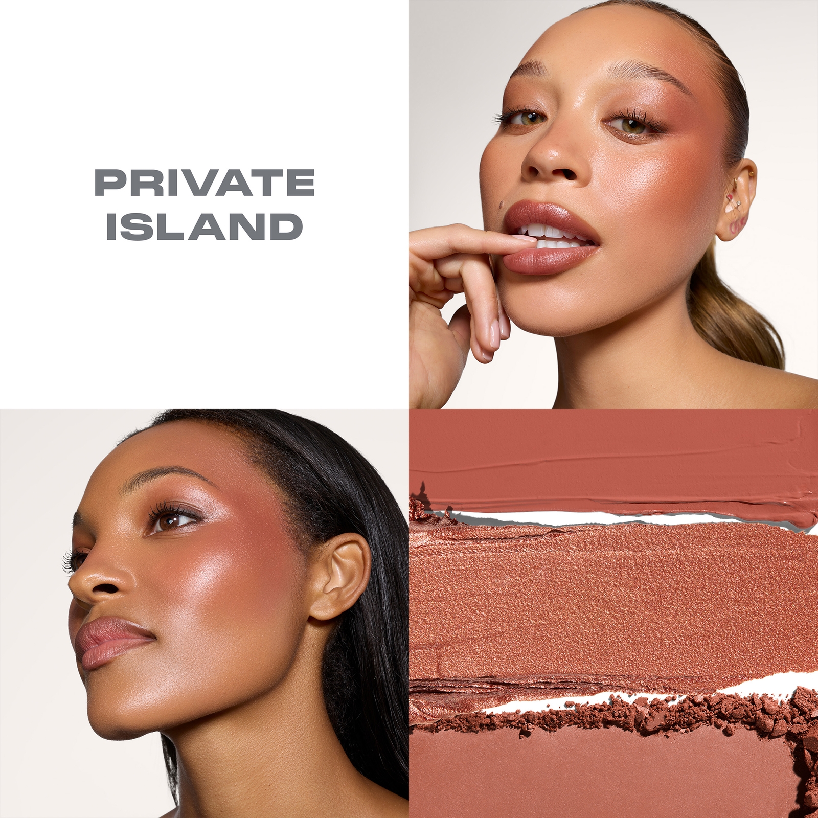 Morphe Cheek Thrills Multi-Finish Face Trio Various Shades - PRIVATE ISLAND