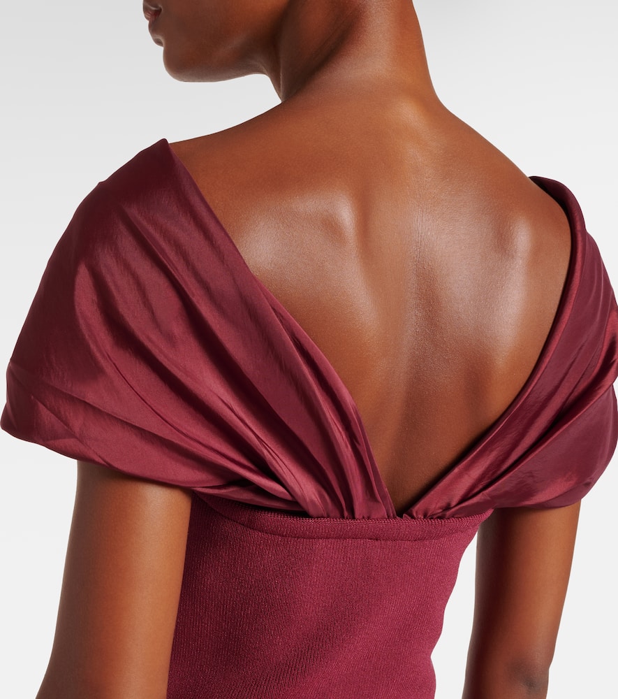 Celiana organza-trimmed knitted top
