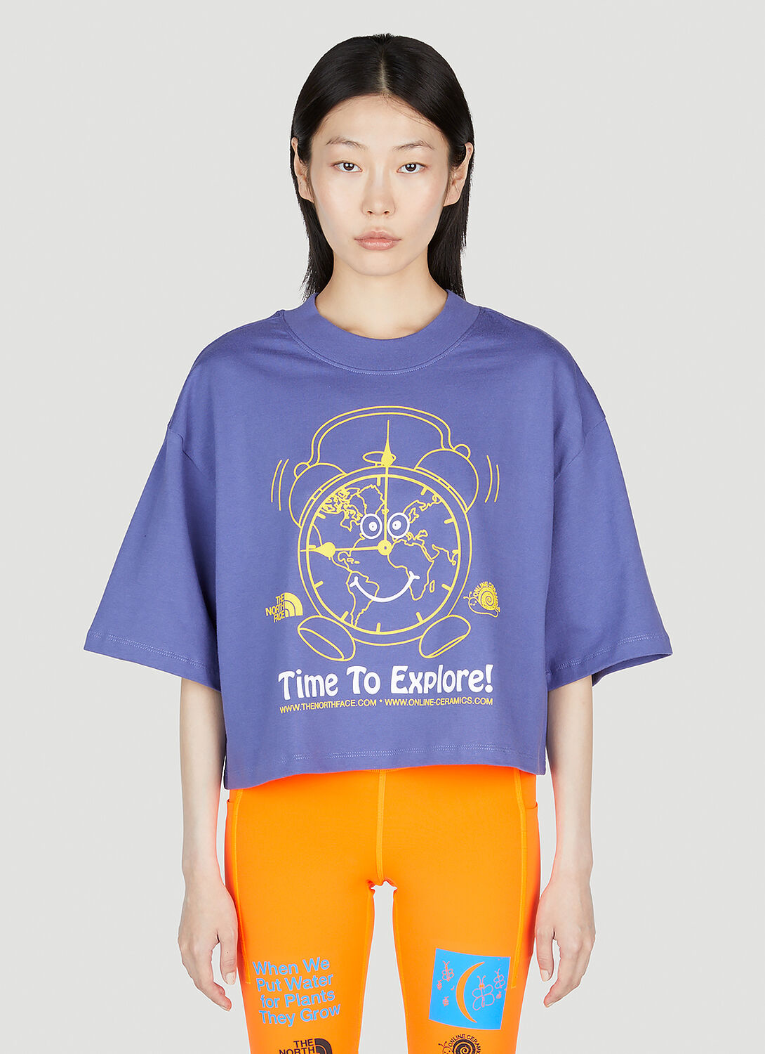 Cropped Print T-shirt - Woman T