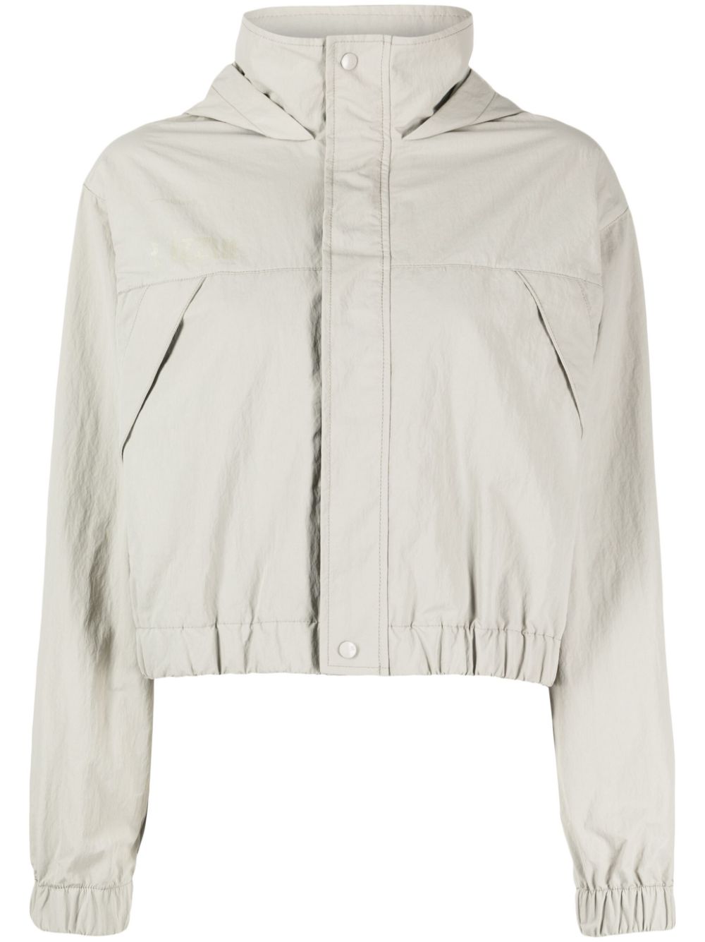 Logo-print hooded jacket - Neutrals