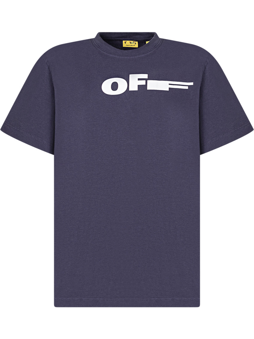Blue T-shirt with logo on the front and print back in Cotton Kids Blu Tshirts Polo Shirts - Kids