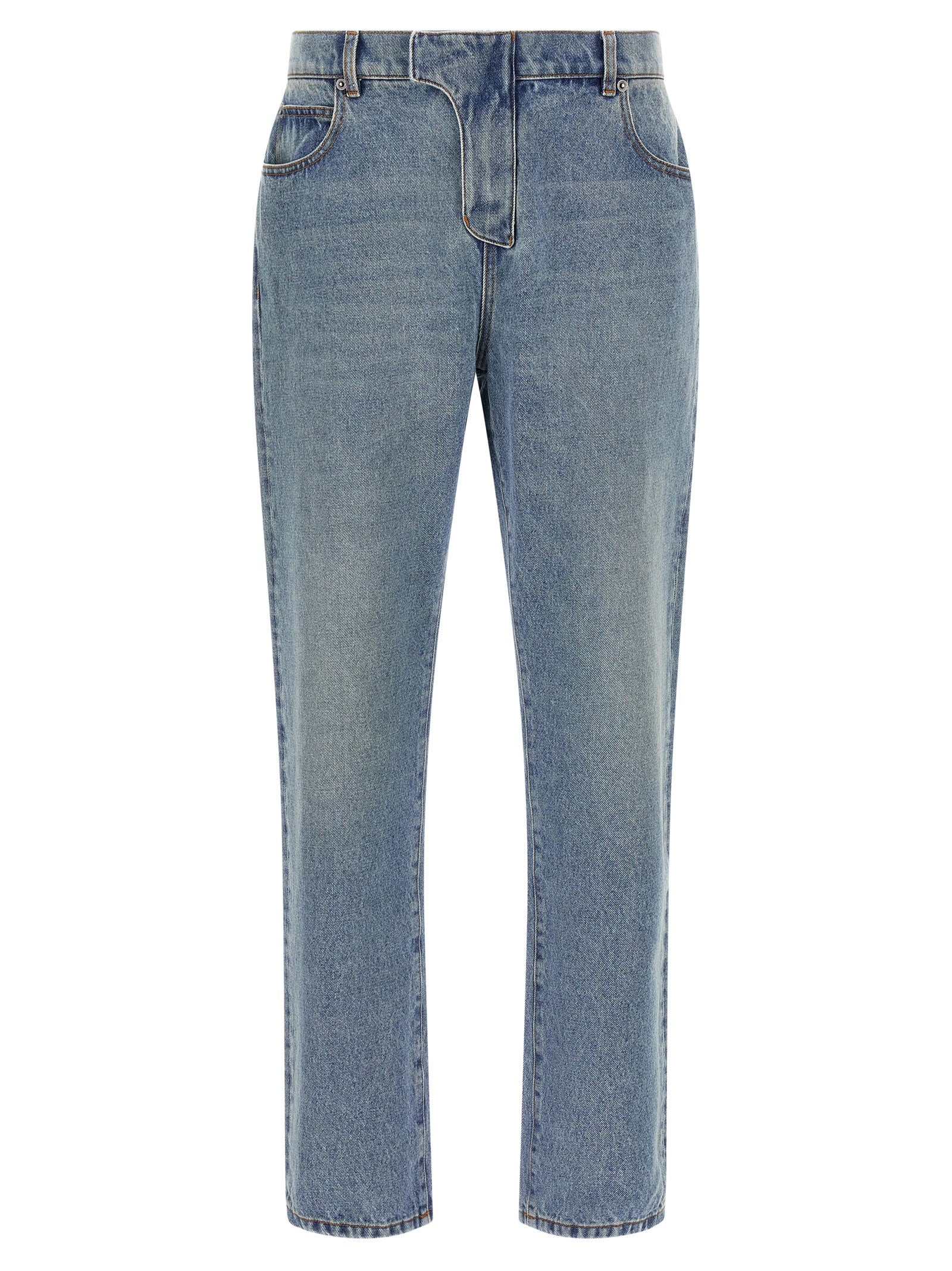 Stonewashed Cotton Denim Jeans — Blue