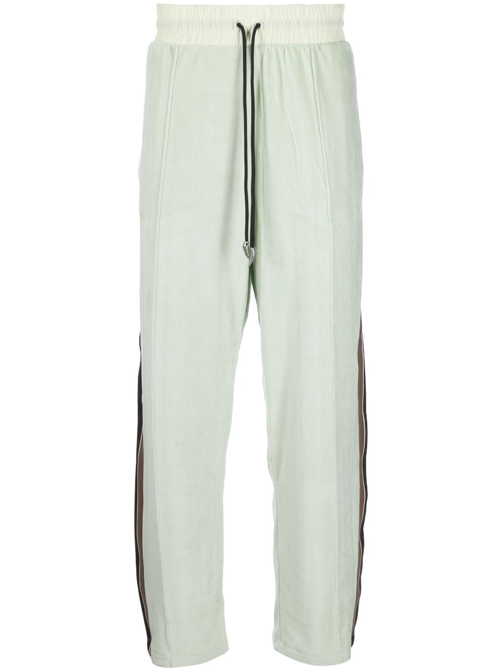 Velvet track pants - Green