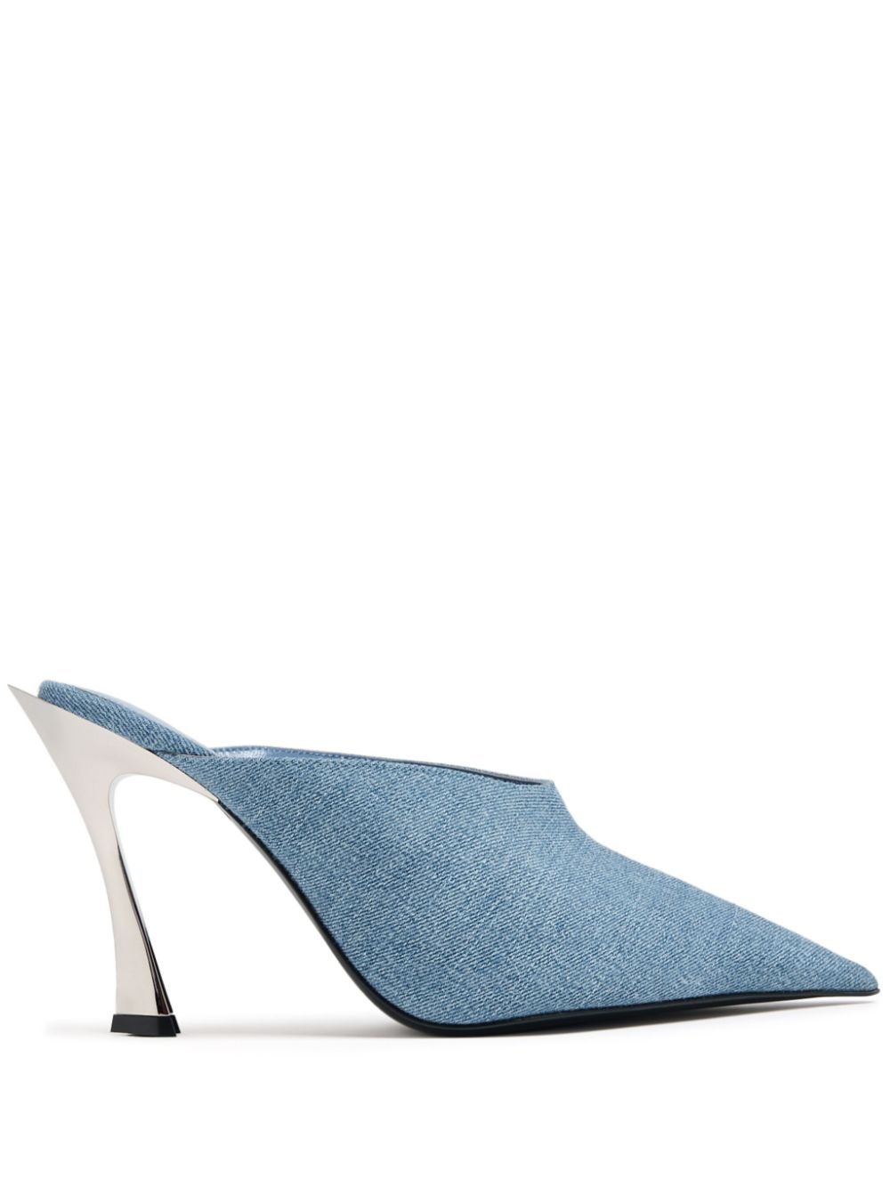 Denim pointed toe mules - Blue