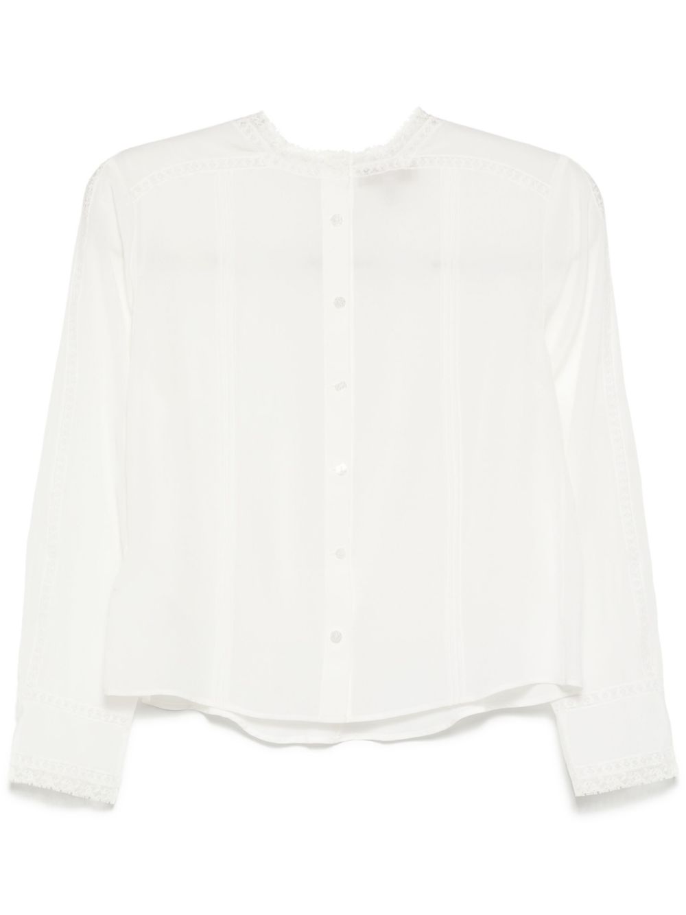 Chiffon-embroidered top - Black