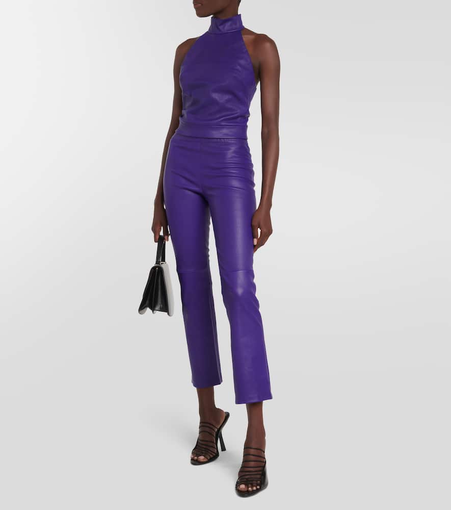 Vicky halterneck leather top