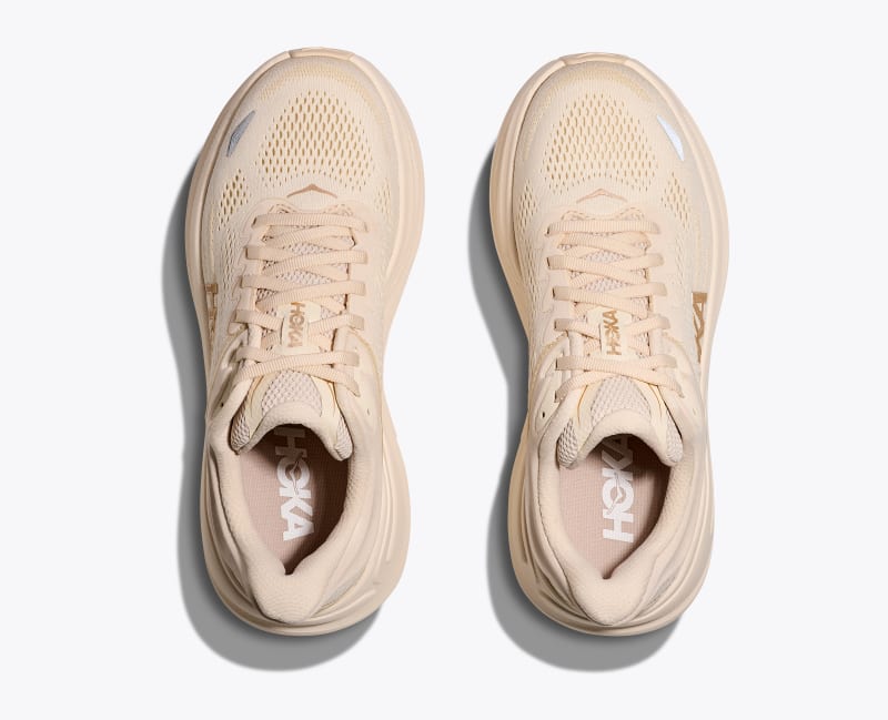HOKA Women's Bondi 9 Shoes in Vanilla/Birch