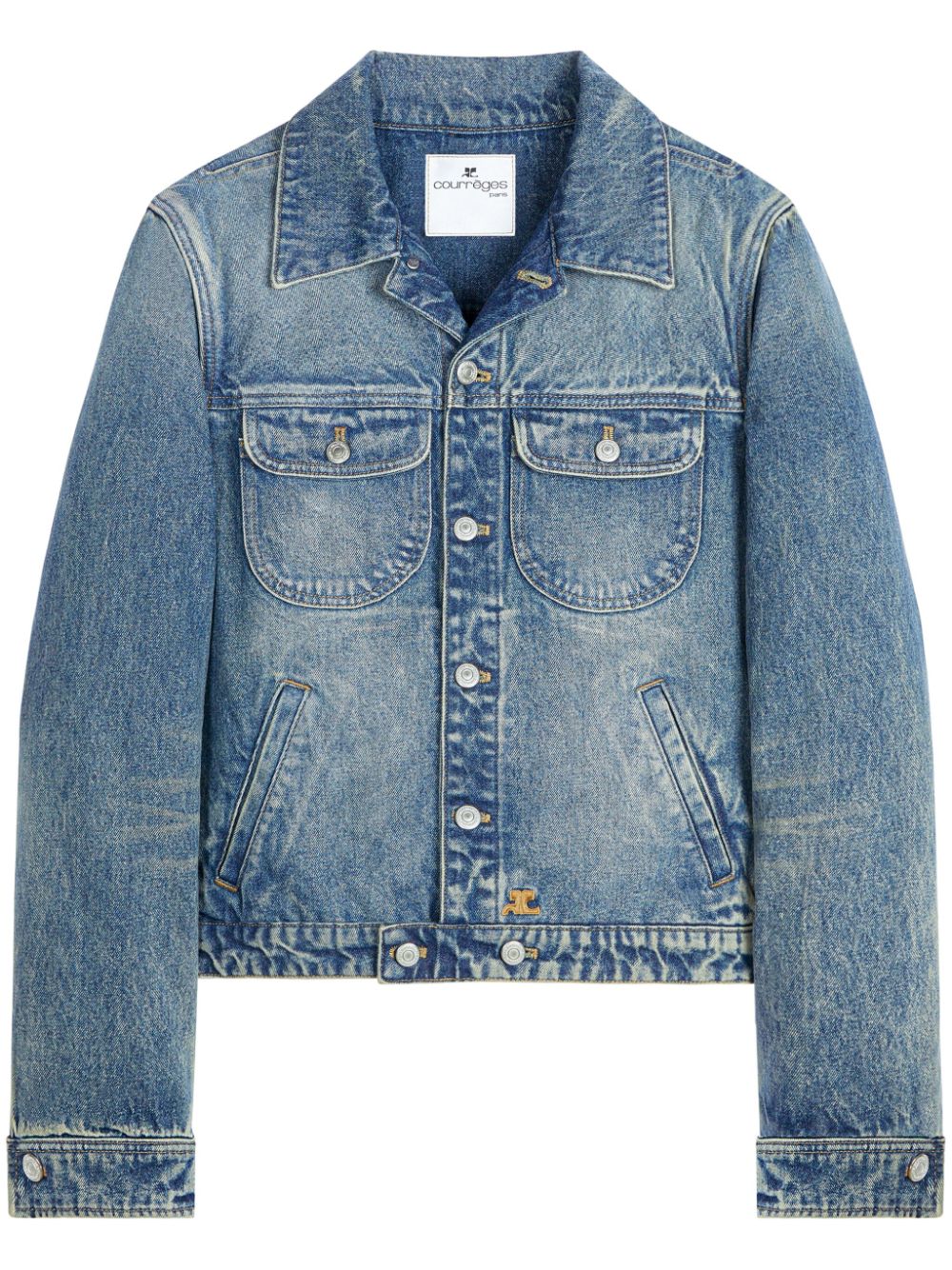 Logo-patch denim jacket - Blue