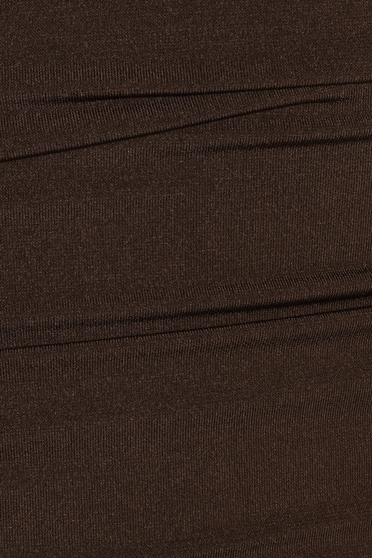 Ruched Pixie Halter Top - Brown - Women Clothing