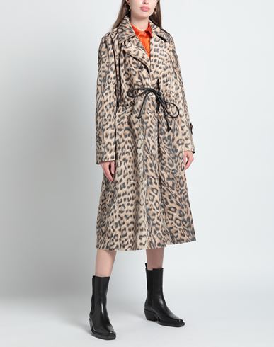 Woman Overcoat & Trench Coat Beige Size 8 Polyester, Cotton