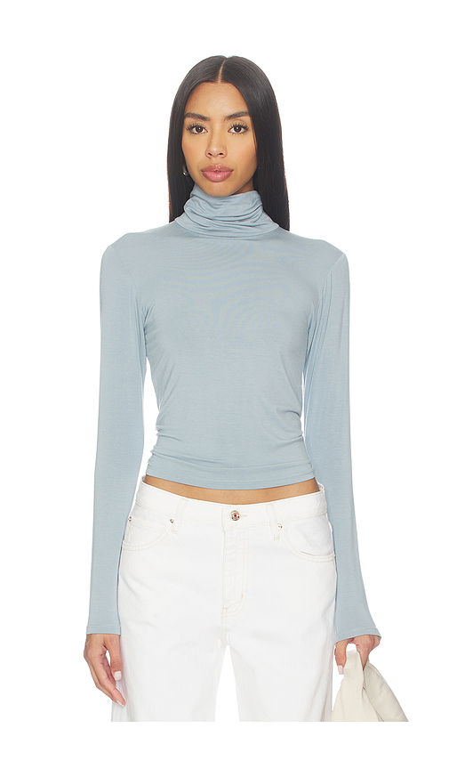 Ripley Rader Turtleneck Top in Baby Blue. S. Also in XS