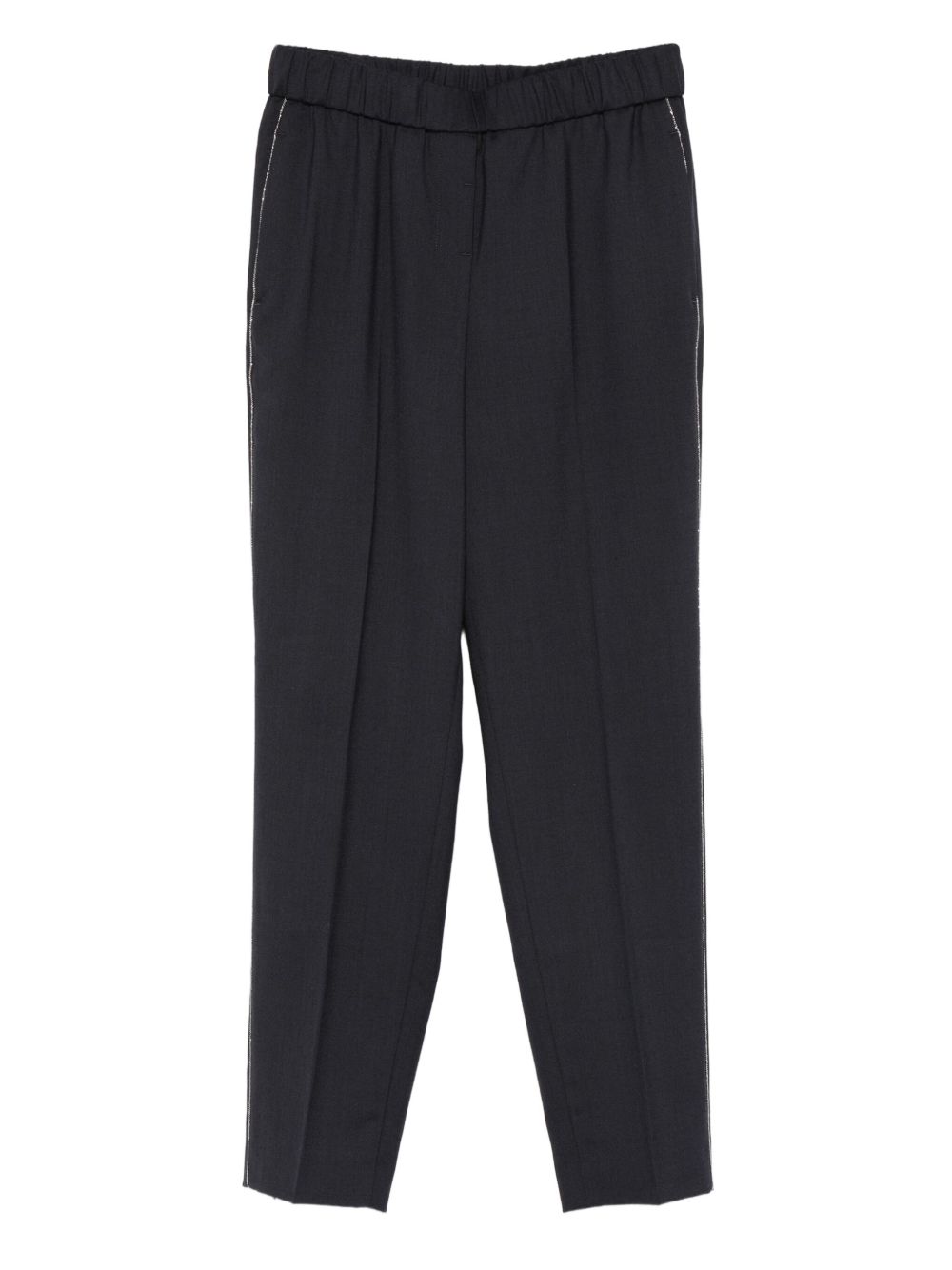 Side-stripe elasticated-waistband trousers - Grey
