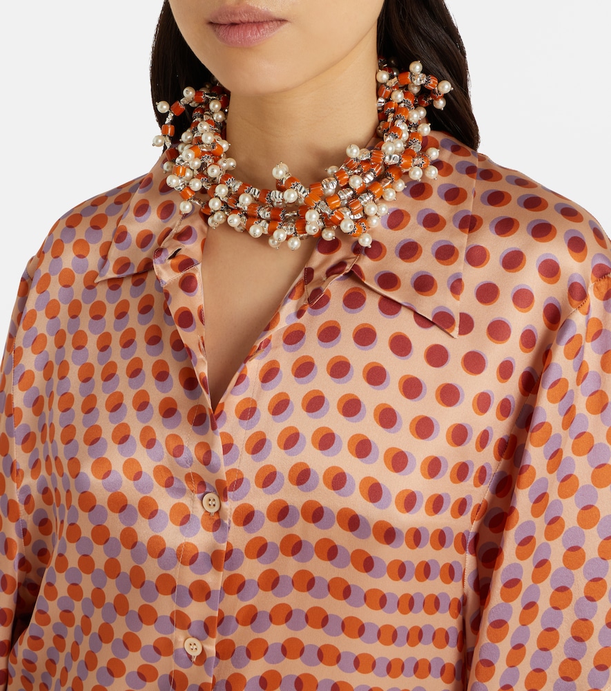 Polka-dot silk shirt