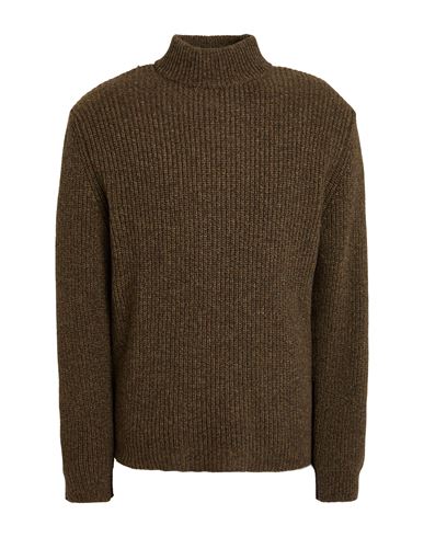 Man Turtleneck Dark green Size L Merino Wool, Polyamide