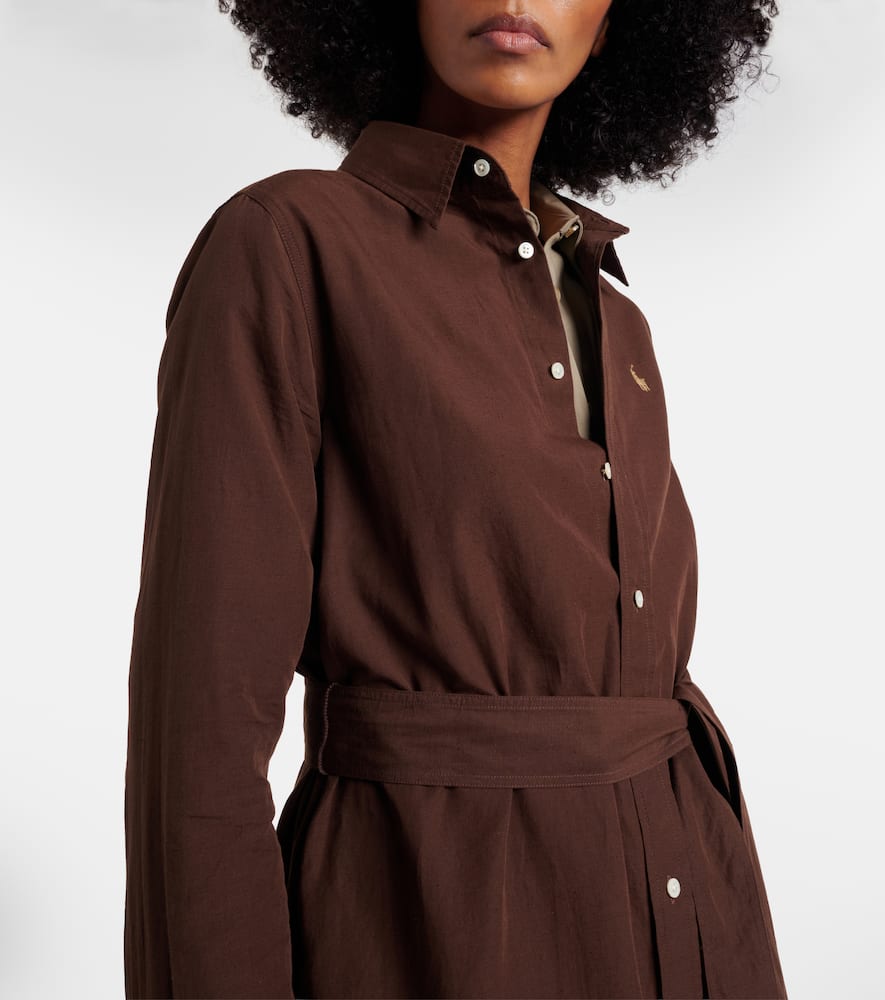 Cotton and linen shirt dress