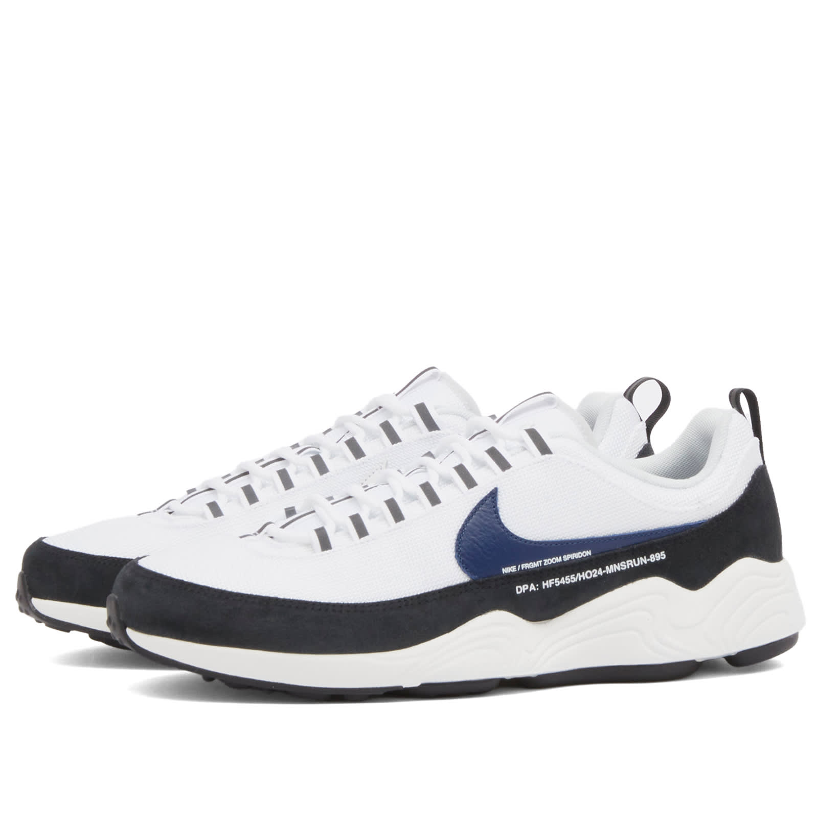 X Fragment Air Zoom Spiridon SP Sneaker in White/Blue/Black