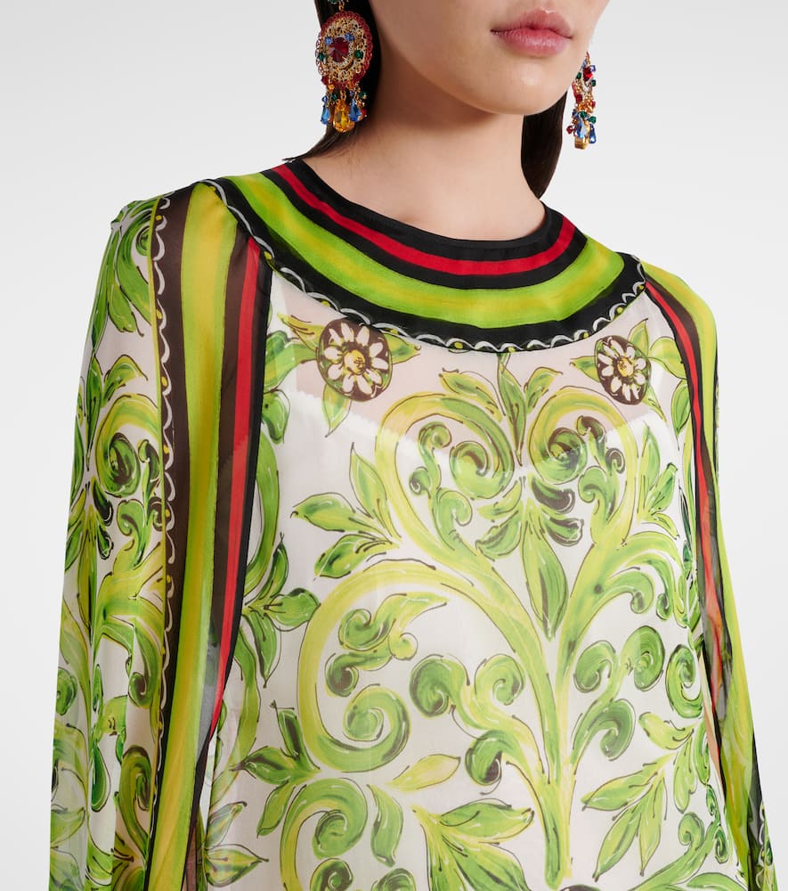 Printed silk maxi dress